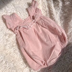 Baby girl blush pink summer romper by Shabby Chic, size 3-6 months